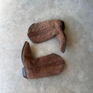 Suede Cowboy Boots Brown Western Long length Mens size 9